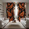 2 Pieces of Owl Decorated Curtain On HD Maple Leaf Branch Black Tie Digital Printed Curtain Home Decoration Style Decorated Livi