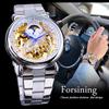 Forsining Мужская мода, отдых, полая луна и механические часы с полой поверхностью