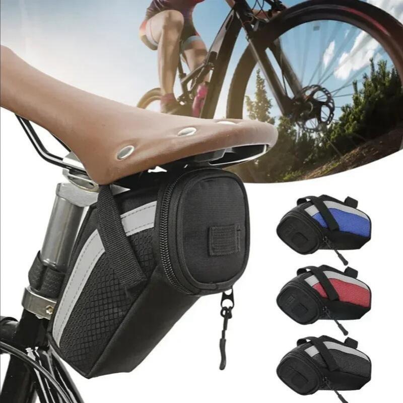 Велосумка под седло 1 л маленькая для хранения черная велосипедная сумка на сиденье задняя сумка-карман комплект аксессуаров инструменты светоотражающие велосипедные аксессуары
