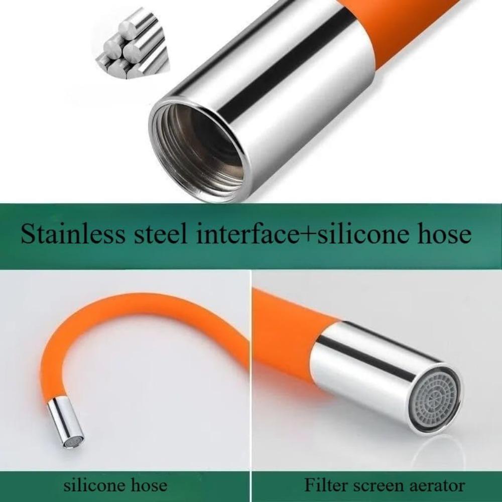 Faucet Extender Hose, Flexible Rotatable Design, Universal Fit for Kitchen Bathroom Faucets,Suitable for a diameter of 0.78 inches (Orange)