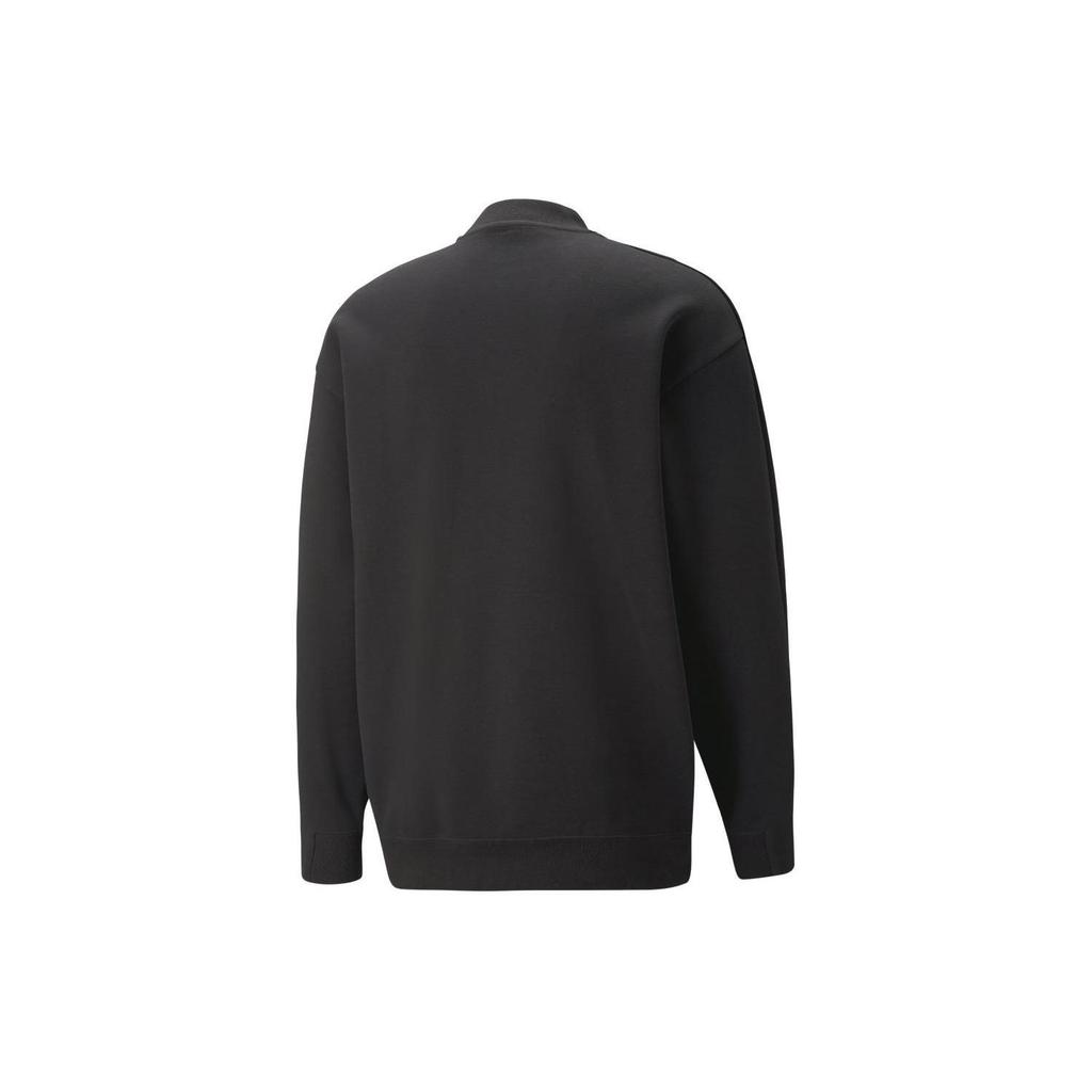 Puma T7 Однотонный Повседневный Свитшот с Круглым Вырезом и Длинным Рукавом Мужской свитшот Черный 539483-01
