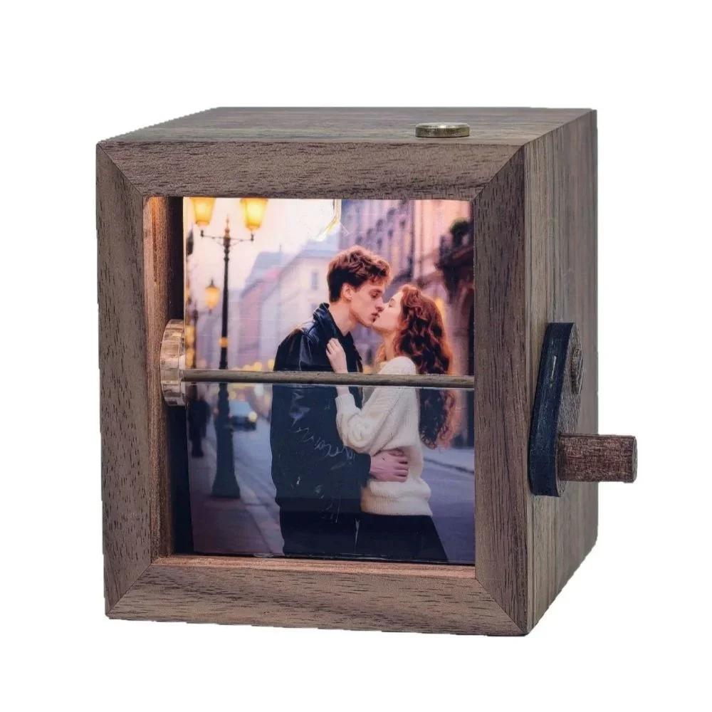 Фотоаппарат с ручным вращением для перелистывания страниц Светящаяся DIY Фоторамка Памятная Декоративная Фоторамка Настольные Украшения