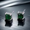 Изысканно изготовленные квадратные серьги с инкрустацией зеленого искусственного циркона, модные серьги-гвоздики для женщин, повседневный и праздничный декор