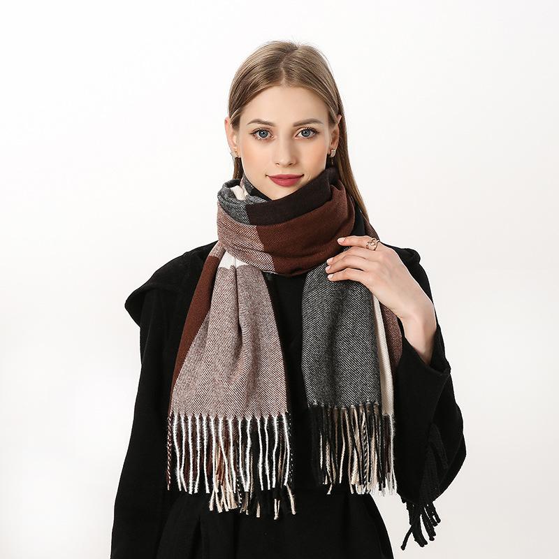 Scarf Women'S Winter Imitation Cashmere Scarf Dongdaemun Plaid Scarf Autumn Scarf