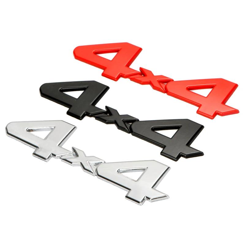 BBBE3 Red/Black/Silver 3D 4x4 Metal Logo Car Sticker Emblem Badge Decal Deciration Accessories For Jeep Grand Cherokee Wrangler Ford