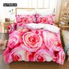 Pink Roses Bedding Set Duvet Cover Set 3d Bedding Digital Printing Bed Linen Queen Size Bedding Set Fashion Design