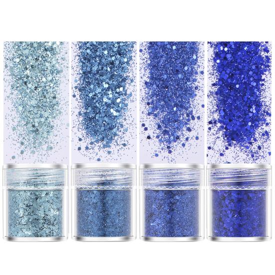 4 коробки блесток для ногтей сияющая легкая паста сверкающая вспышка некапающая самодельная переливающаяся голографическая красочная нейл-арт блестки принадлежности для ногтей