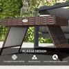 Foldable Outdoor Side Table, Rattan Garden Coffee Table with Steel Frame, Space Saving Bistro Garden Furniture for Patio, Balcony, 60 x 41 x 41 cm