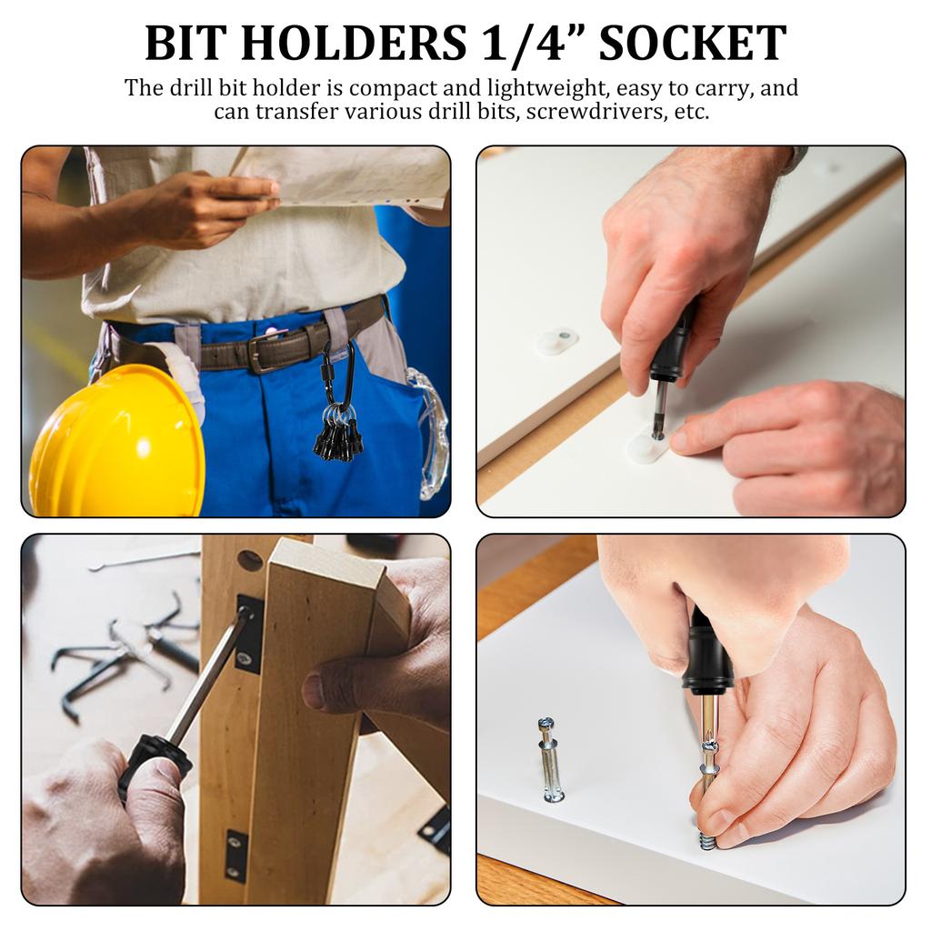 Держатель бит с карабином 1/4" шестигранный хвостовик сплав держатель бит для отвертки быстросменный удлинитель брелок адаптер для сверла и шурупа