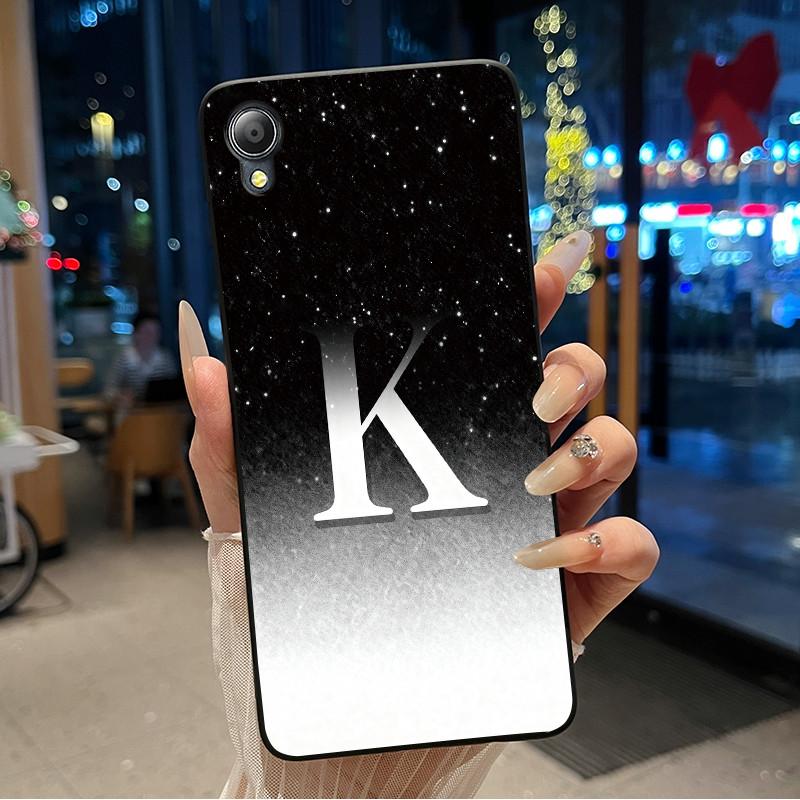 Shockproof Soft Phone Case For Asus ZenFone Live (L1) ZA550KL Exclusive Initial Letter Starry Sky Silicone Black Case Cover