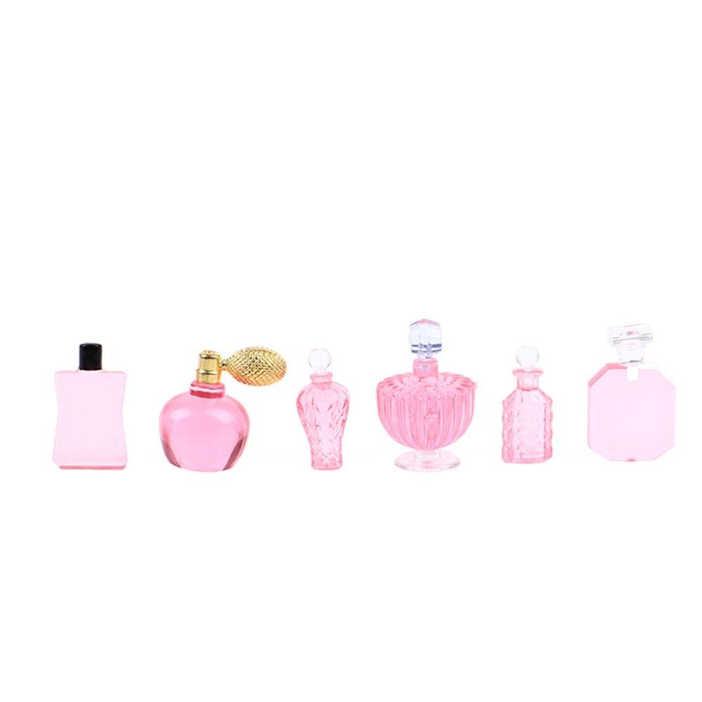 6Pcs/Set Pink/blue Perfume Miniature Furniture Model Mini Doll House Perfume Miniature Furniture