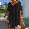 Women's Plus Size Swimsuit Cover Up Openwork Sexy Crochet Coverup Beach Bathing Suit Cover-ups