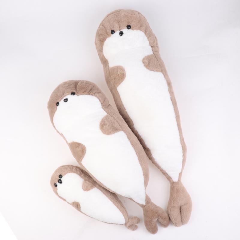 1 Piece Brown Seal Stuffed Animal Birthday Gift For Boys And Girls Kawaii Cartoon Sea Creature Sea Otter Plush Doll Pillow