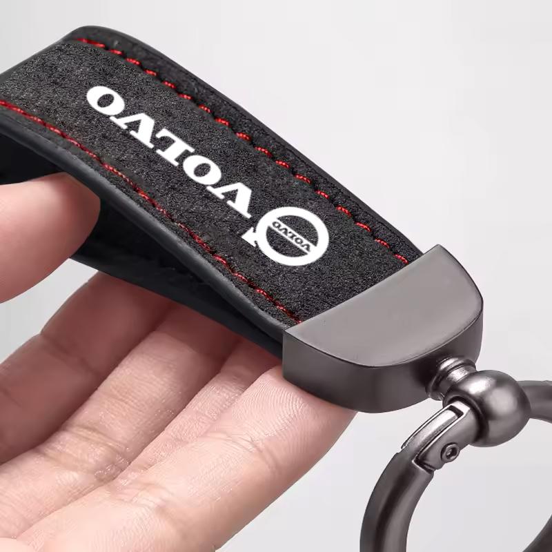Sudue Keyring Car Leather Keychain Pendant For Volvo V50 XC60 V40 XC90 S60 XC40 V60 V70 S90 Olestar AWD T6 Auto Accessories