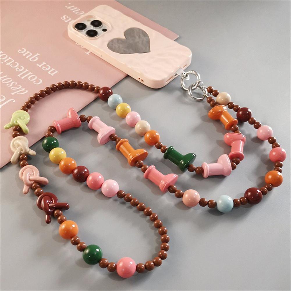 Phone Lanyard Crossbody Shoulder Neck Strap Boot-Shaped Bead Chain with Tether Tab,Folded Length: 63.5cm