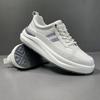 2026 summer new hollow breathable ultra-light platform casual board shoes leather versatile shoes men's shoes