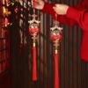 Креативный подвесной декор для Праздника Весны, многоразовые новогодние украшения, гирлянда из красных фонариков, для двери