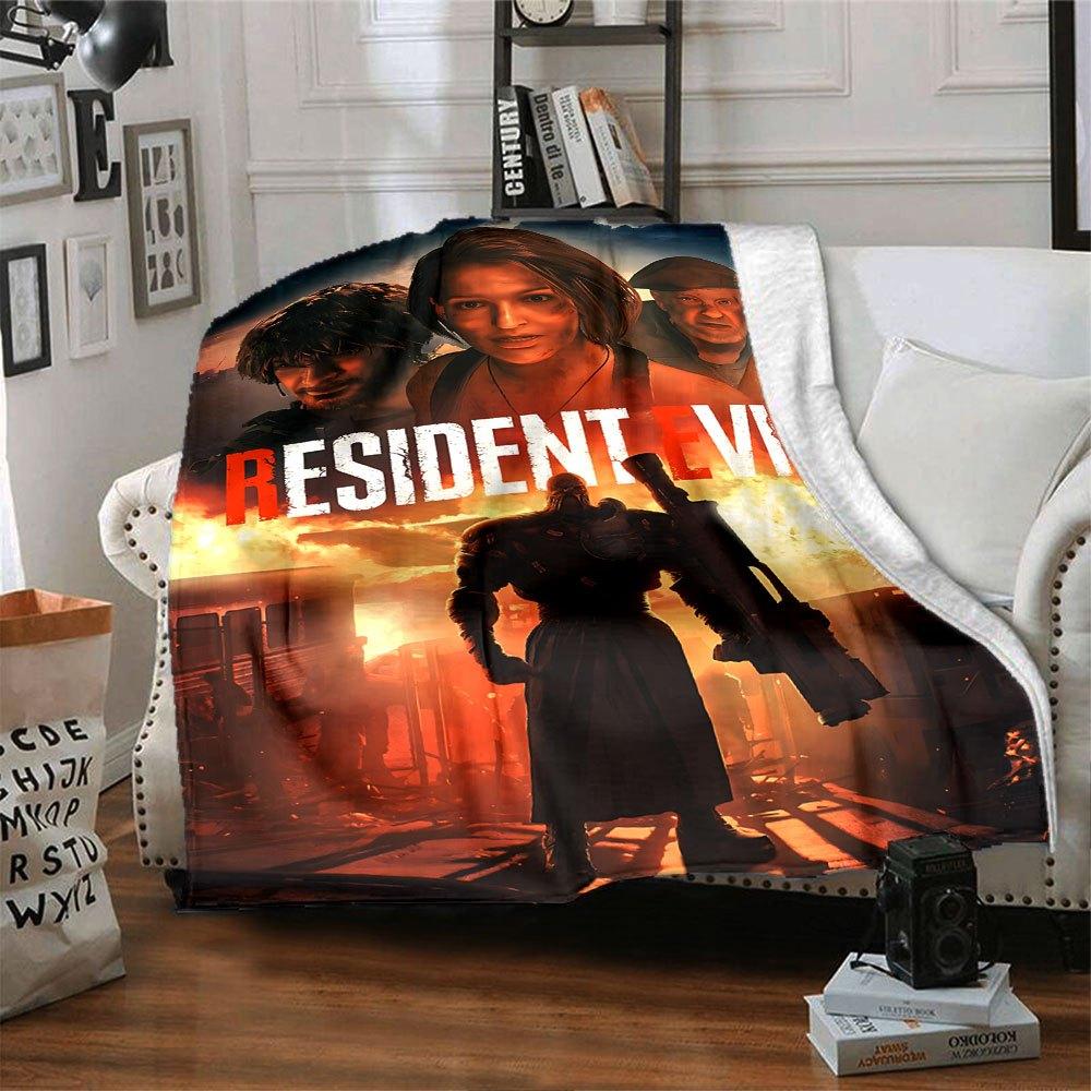 1 шт. Плед Resident Evil 13 Мягкий Теплый Плед для Дома, Офиса, Путешествий Все Сезоны Уютное Постельное Белье Подарок, Уютный Офисный Аксессуар