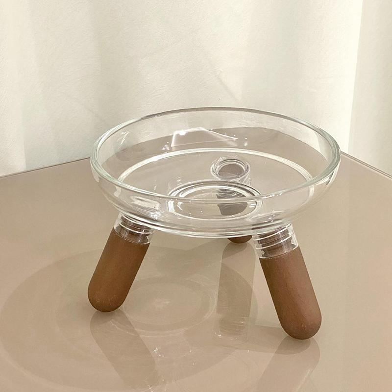 Миска для кошек с прозрачным дизайном, приподнятая миска для кошачьего корма, тарелка для воды, миска для лакомств с подставкой для защиты шеи