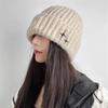 Women's Autumn and Winter Wool Hat Big Head Circumference Versatile Warm Ear Protection Cold Hat Showing Face Small Stars Decorative Knitted Hat Men