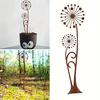 Rusty Dandelion Stake Metal Flower Garden Stake Yard Decoration Outdoor Decor Dandelion