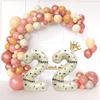 Белый фольгированный шар 40 дюймов, номер 22, декоративные шары для вечеринки в честь 22-го дня рождения, номер 22, большие цифры, 22-й день рождения для девочек и мальчиков