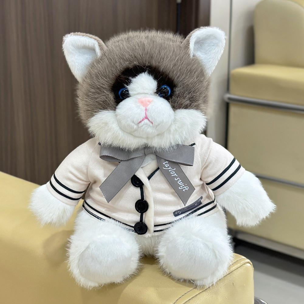 Милая плюшевая игрушка-животное, кошка и кролик, с наполнителем из короткого плюша, для детей и коллекционеров