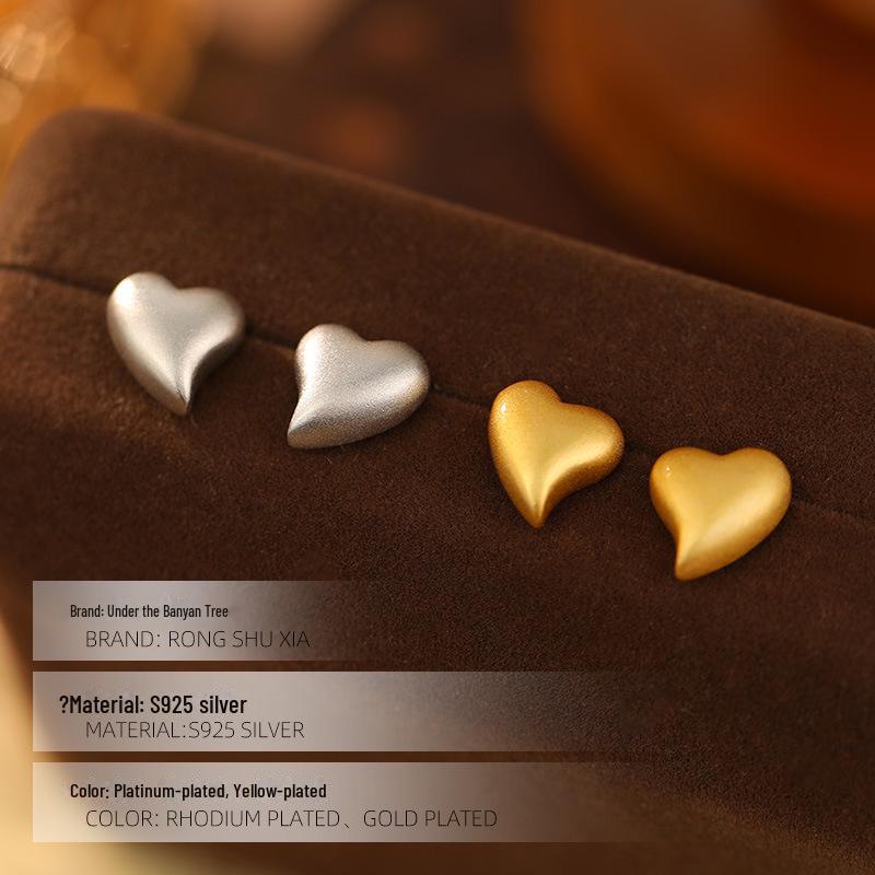 Серьги Banyan Tree S925 Silver Gold Frosted Love для женщин — необычный дизайн, небольшие и элегантные летние украшения высокого класса.