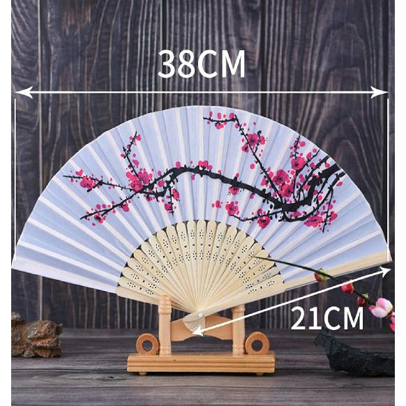 Delicate Cherry Blossom Design Folding Fan Favors Silk Folding Hand Fan Wedding Favors Gifts Favors Gifts Fan Girls Ladies Church Wedding Gift Party