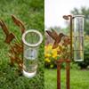 Bird Shape Rain Gauge Stake Removable Bird Feeding Station New Bird Bath Feeder  Patio Decor