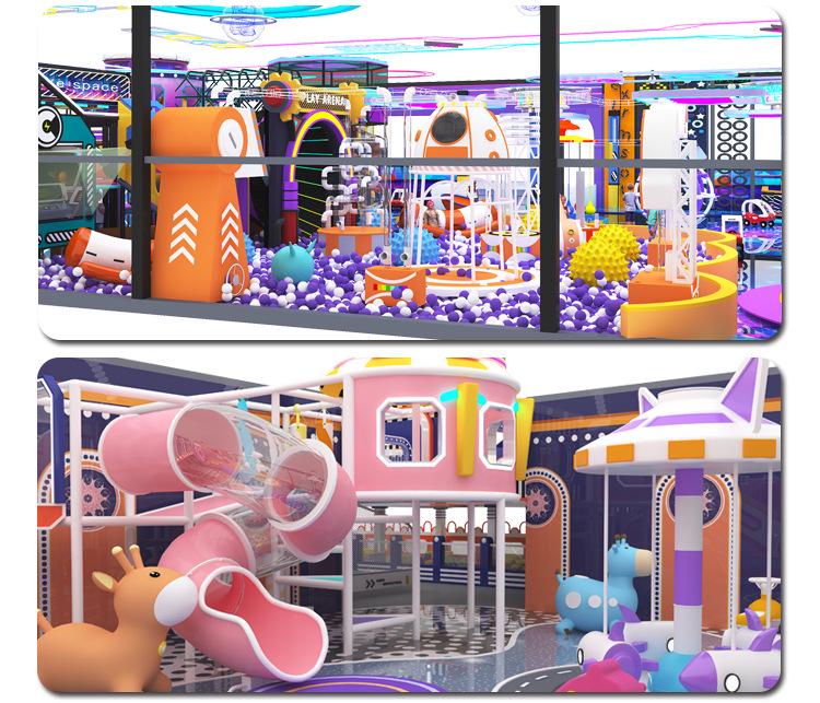 Indoor Children's Amusement Park Castle Play Area with Slide & Ball Pit