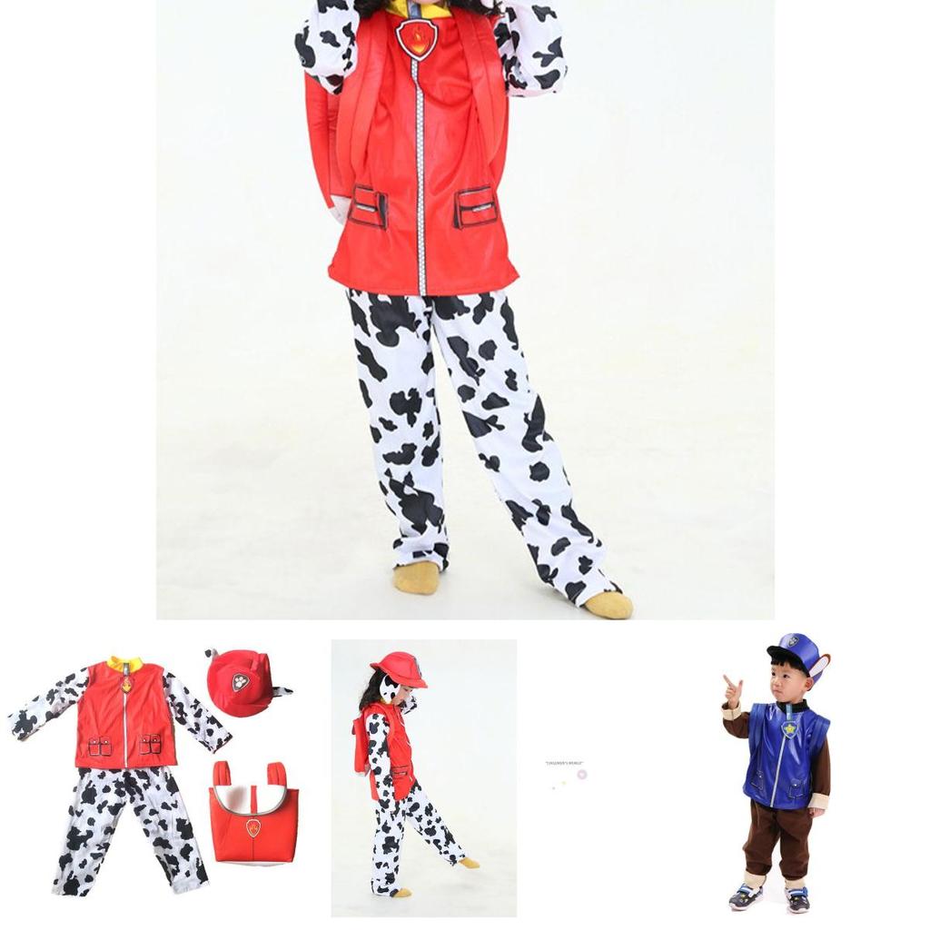 High-quality Material Paw Patrol Kids Cosplay Costume With Matching Hat And Bag