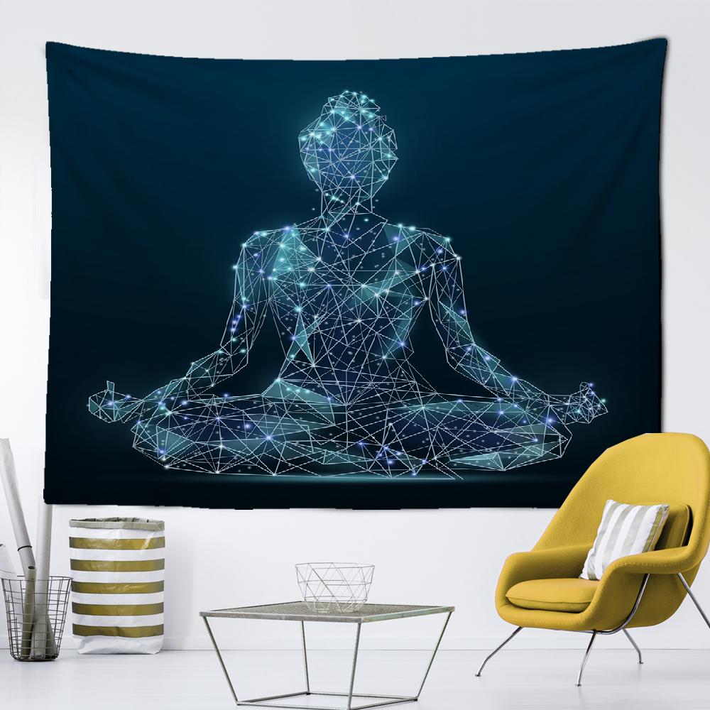 Индийская статуя Будды, древний буддийский гобелен, гостиная, спальня, настенная медитация, психоделическая йога, настенный подвес в богемном стиле