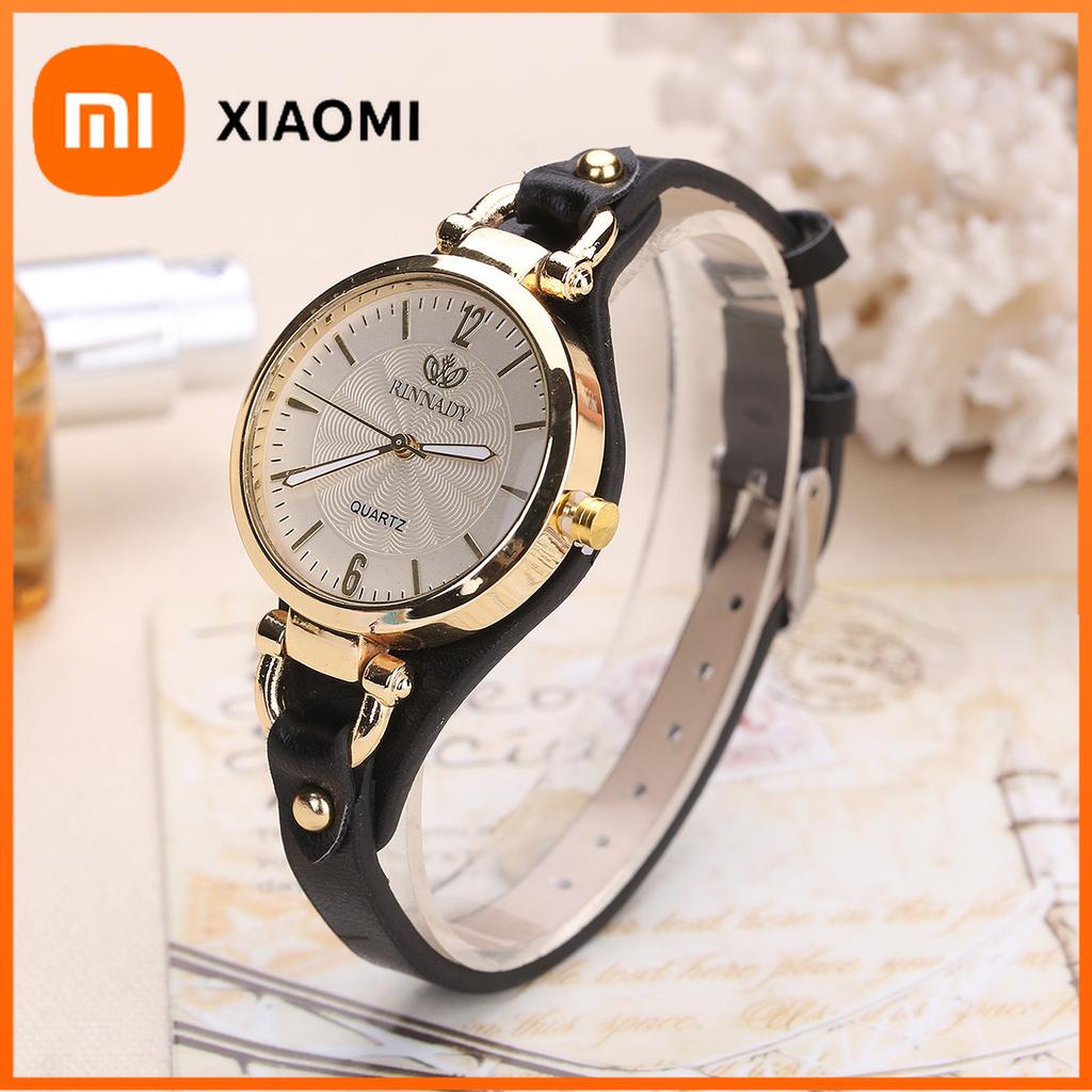 Xiaomi Модные ультратонкие кожаные ремешки Женские кварцевые часы Женские наручные часы Часы Подарок Reloj Mujer