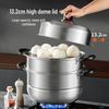 maxcook MCZ047 32 см 3-слойная пароварка и суповая кастрюля из нержавеющей стали