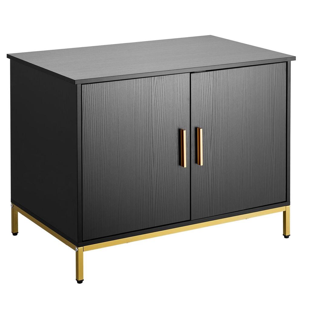 Cat Litter Box Enclosure Furniture, 70 cm Hidden Litter Box Cabinet with Metal Legs & Handle, Modern Style Cat Washroom House End Table, Fit Most of