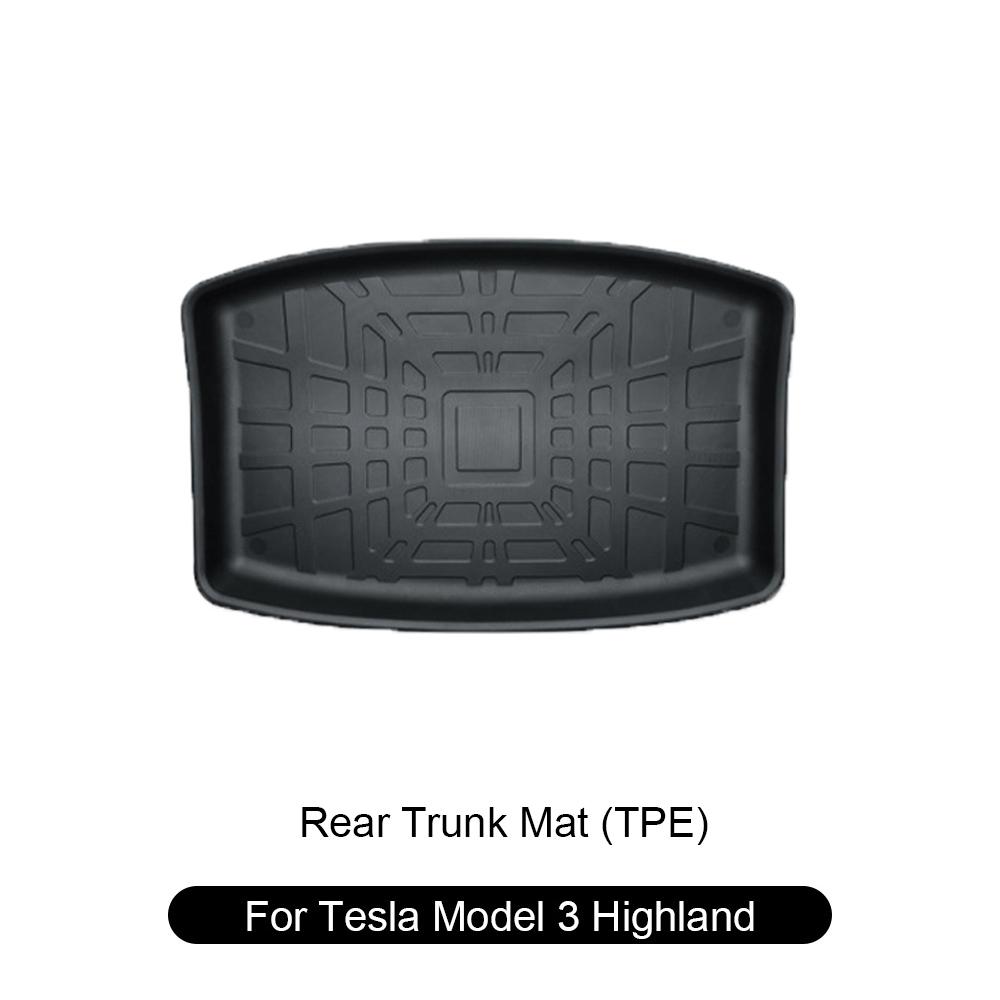 For Tesla Model 3 Highland 2024 TPE Pad Frunk Rear Trunk Mat Rear Trunk Storage Mat Front Trunk Mat Waterproof Protective Pads