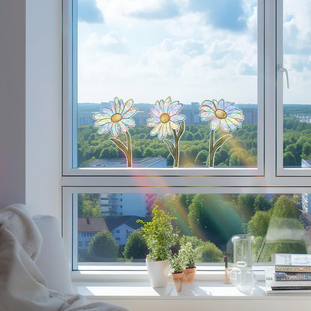 Creative Daisy Glass Doors Windows Balconies Home Beautification and Decoration Anti-static Window Stickers