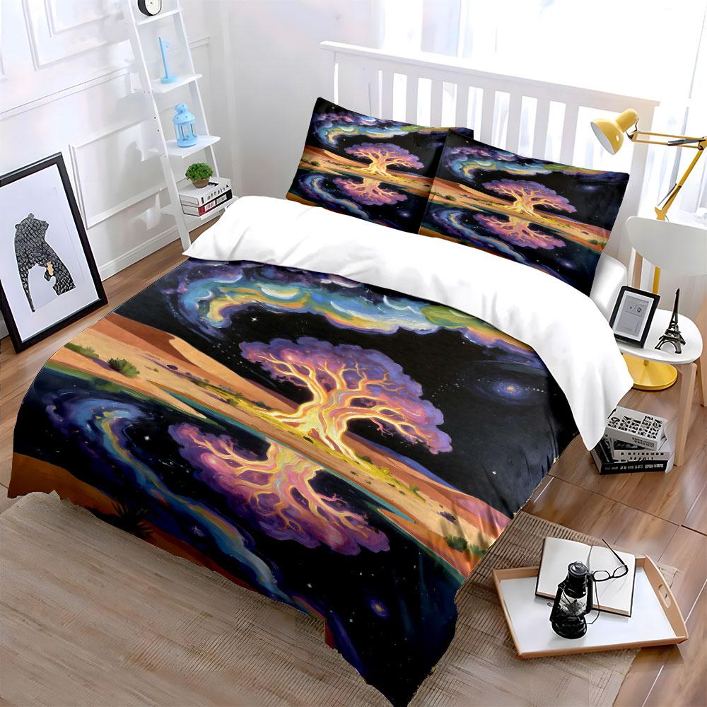 Glowing tree with reflection. Bedding sets Duvet cover sets Duvet covers Pillowcases(1 * Duvet Cover 2 * Pillowcases without duvet insert)
