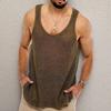 Men's Summer Solid Color Sleeveless Knitted Wool Sweater Vest SY0025