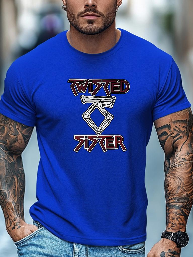 Мужские футболки 100% Хлопок Twisted Sister Графическая Летняя Мягкая С Круглым Вырезом Повседневная Дышащая Футболка Повседневная Одежда Топы