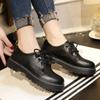 Classics Leather Platform Loafers Woman British Style Thick Heels Oxfords Shoes Women College Gothic Shoes Mujer D202