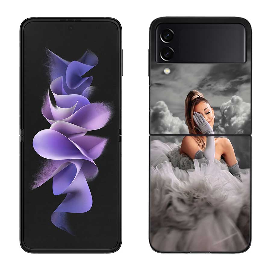Чехол Ariana Grande для Samsung Z Flip 6 5G Galaxy Z Flip 5 4 3 5G Черный Жесткий Чехол для Мобильного Телефона Роскошный PC Корпус Coque