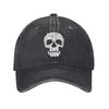 Skulls Are for Pussies Cat Skull Unisex Baseball Caps Distressed Washed Caps Hat Vintage Outdoor Workouts Adjustable Fit Sun Cap