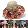 Women Summer Bucket Folding Straw Hat Panamas UV Protection Sun Visor Seaside Beach Hats