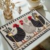 Vintage Rural Chicken Patterned Placemat Suitable for Birthday Gifts Holiday Gifts  Kitchen and Party Gifts Home Decoration