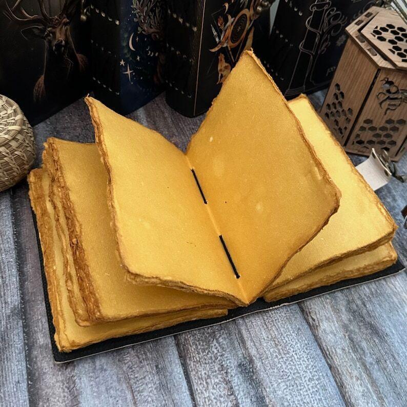 Grimoire Leather Deer Print Journal Blank Spell Book of Shadows Leather