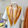 Small Square Scarf Letter Printed Silk Scarf Women's High Definition Thin Hair Tie Bags Tie Bags Commuting Career Accessories Neckerchiefs