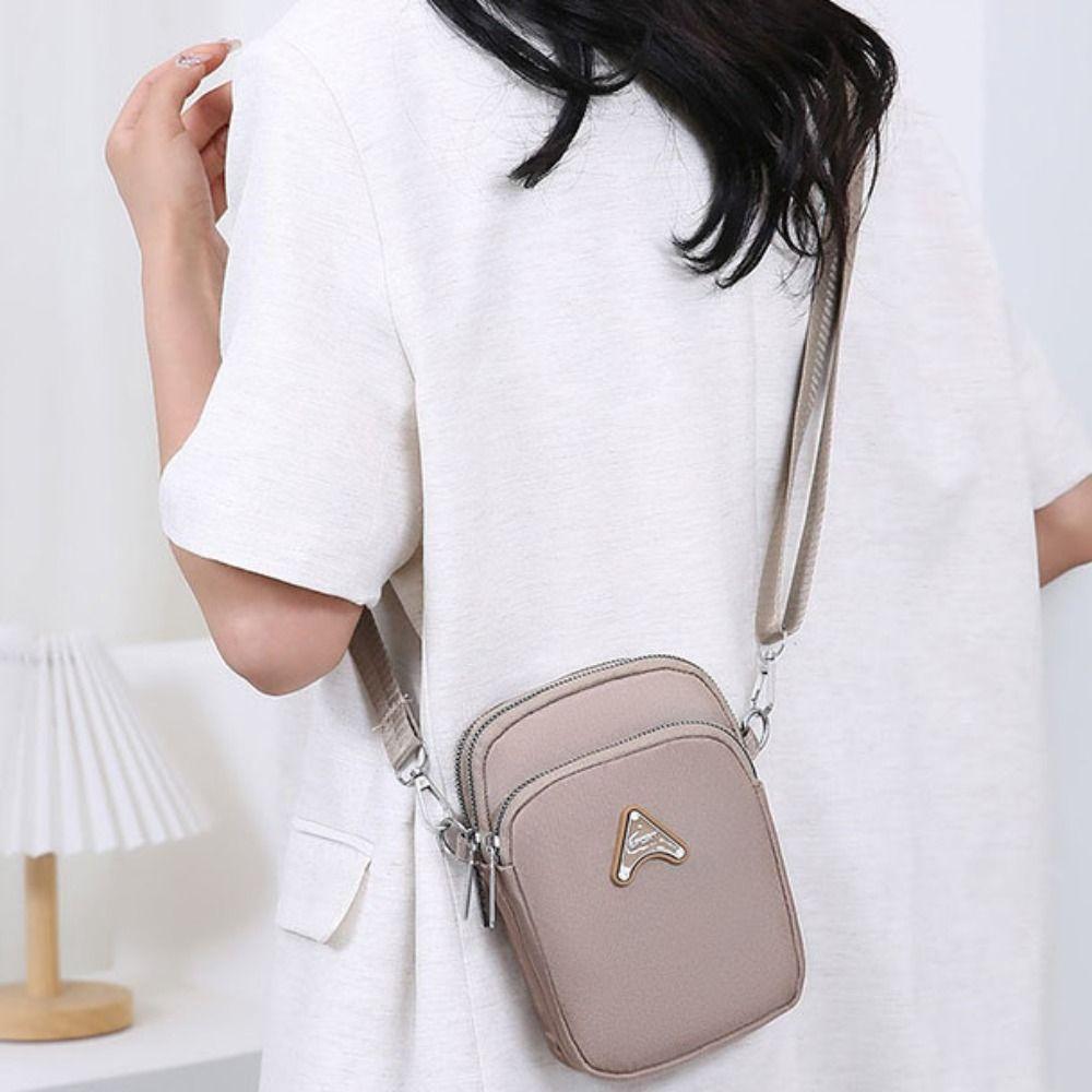 Multifunction Crossbody Bag Nylon Small Phone Bag Simple Canvas Shoulder Bag  Daily