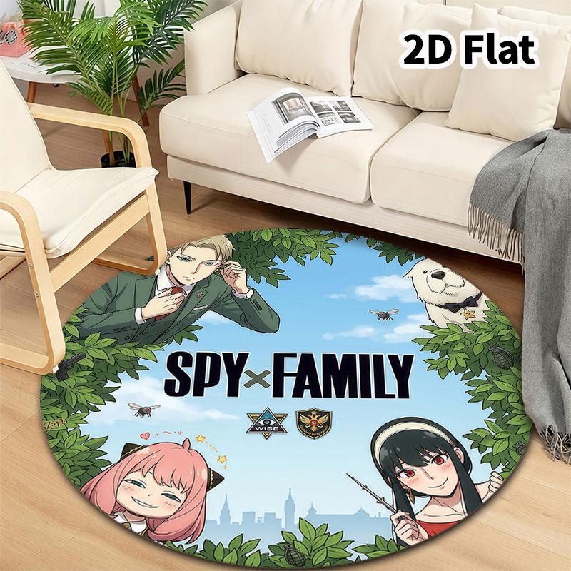 Ковер круглый Spy Family Ковер для гостиной, спальни, дивана, игровой комнаты Декор Нескользящий коврик для пола